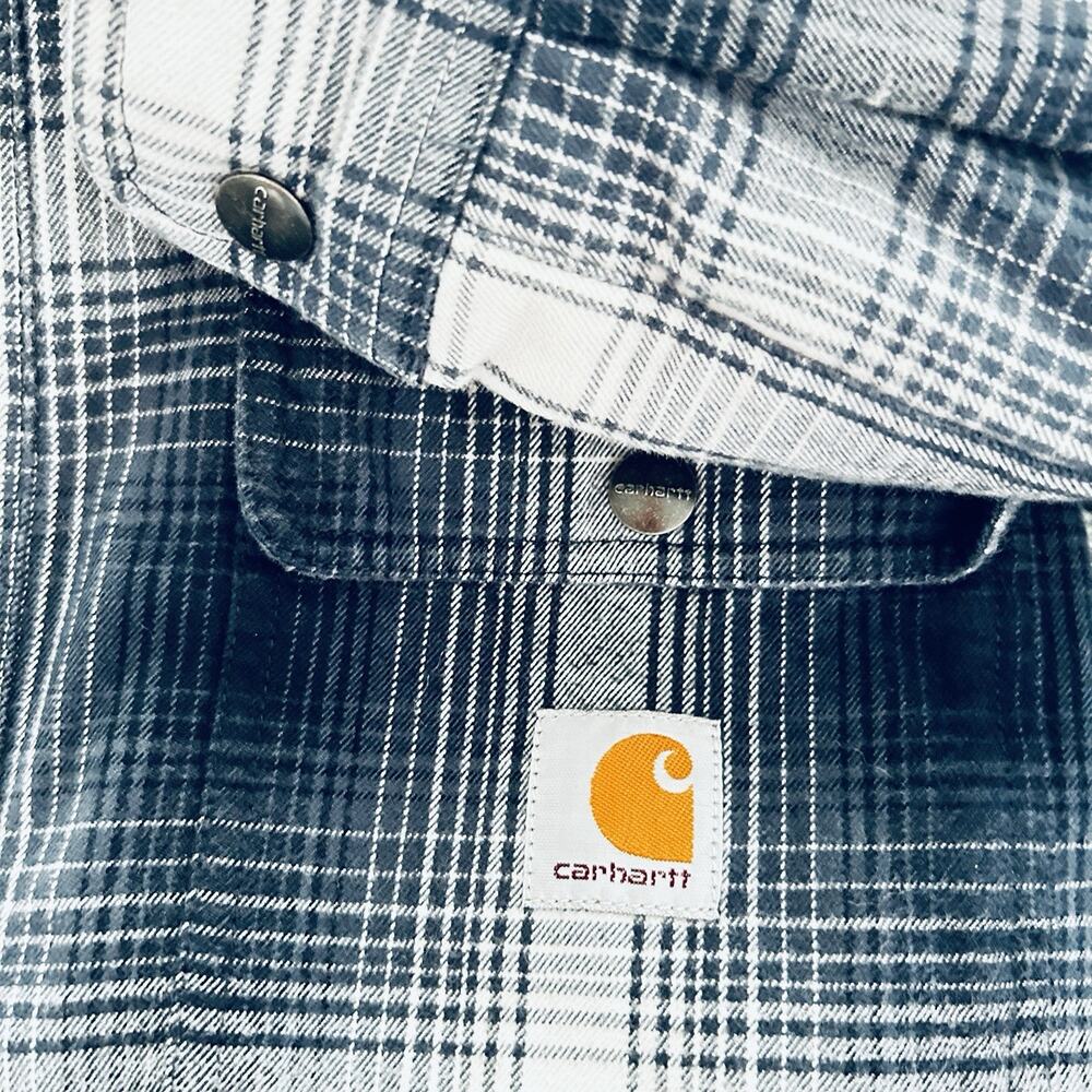 Carhartt Sz M Men's Sherpa LINED Shacket Flannel Shirt Jacket